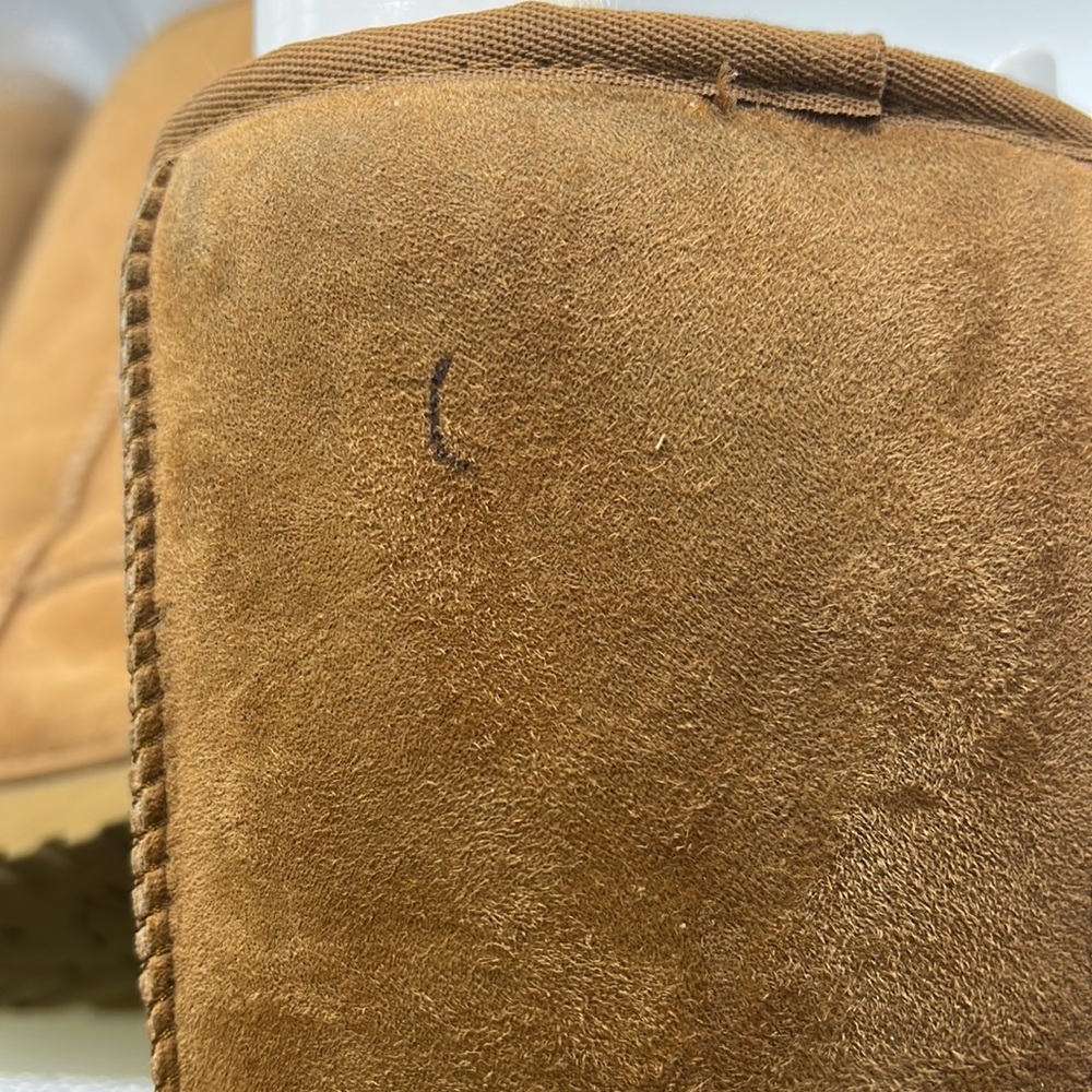 Ugg Tall Winter Boots Brown Leather Sheep Womens Size 7 - Picture 10 of 16